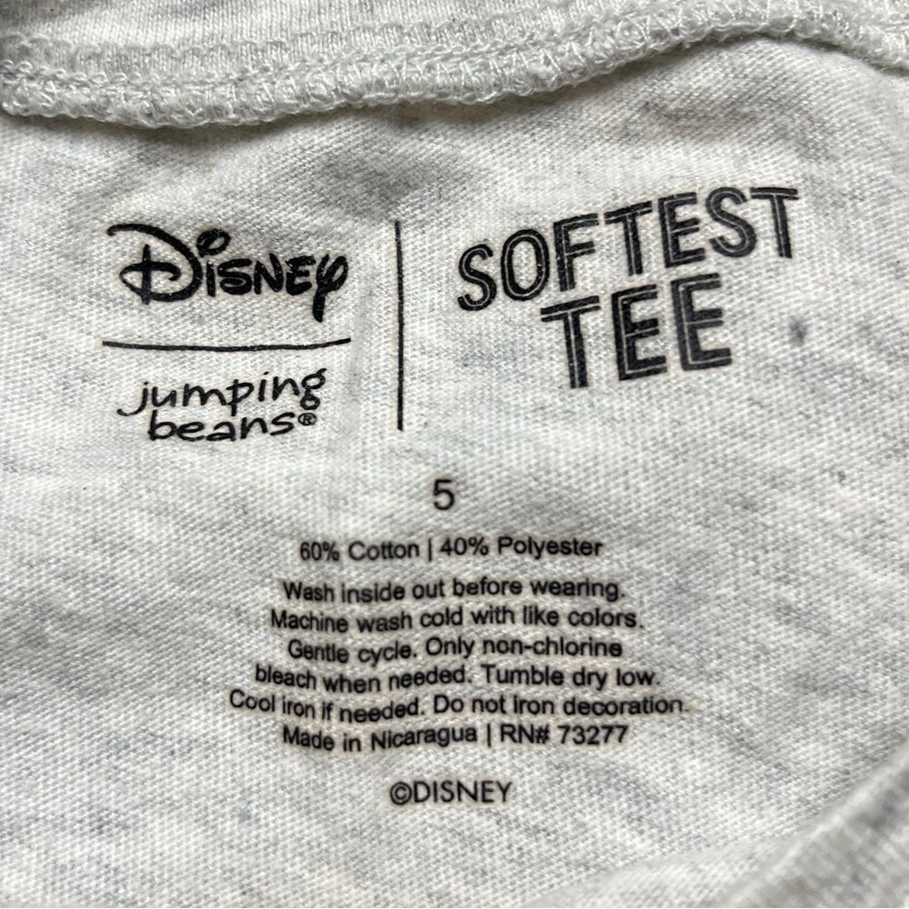 Disney Softest Tee Princess Girls Support Girls Short Sleeve Shirt Grey 5T - Picture 4 of 4